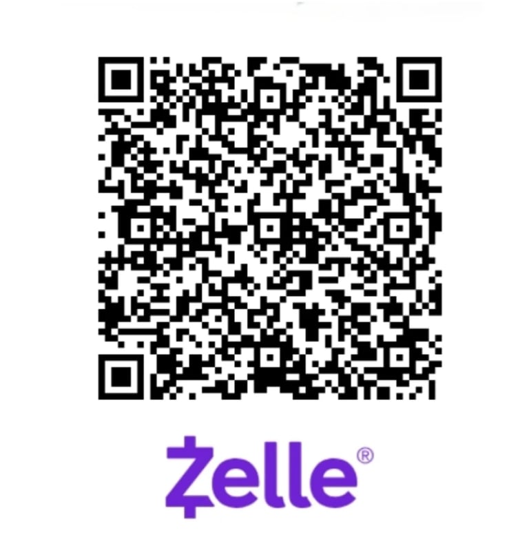 QR code with Zelle logo below for mobile payment app scanning
